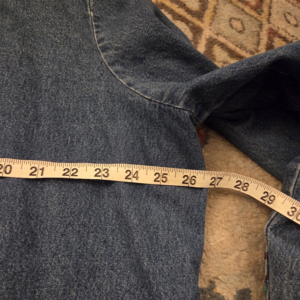 Vintage Original Anthony Denim Embroidered Button Down Jacket Women's 3X Cottage - Picture 7 of 11